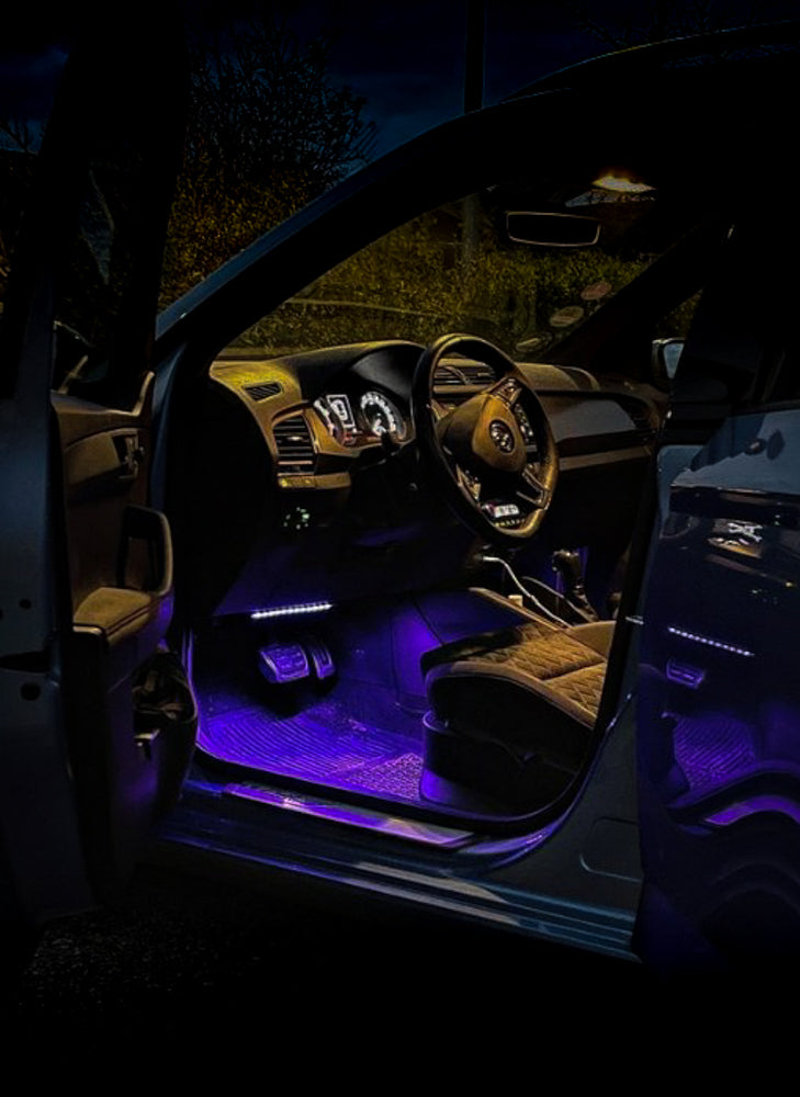 Interior car footwell lights.