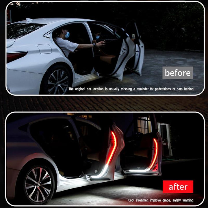 Before and after Car Door Safety neon lights
