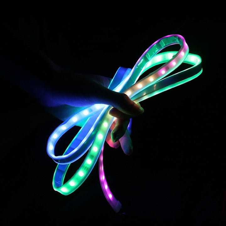 LED Neon Streamer Light Strips in hand.