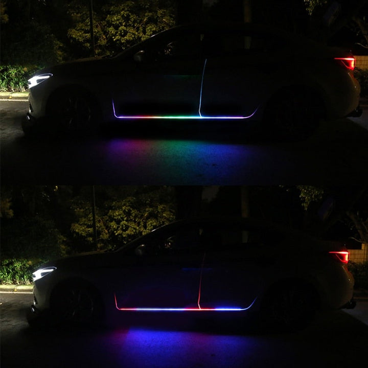 LED Neon Streamer Light Strips in 2 car views.