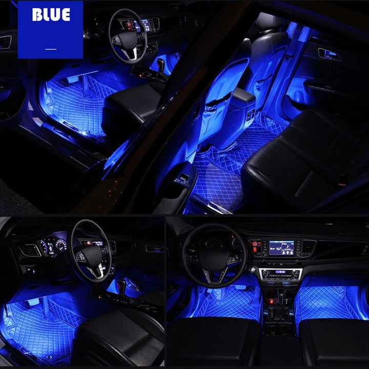 Multi Colour LED Car Ambient footwell blue light.