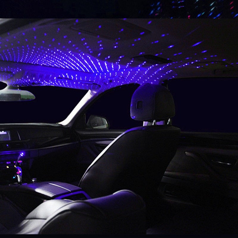 Purple car ceiling LED star light.