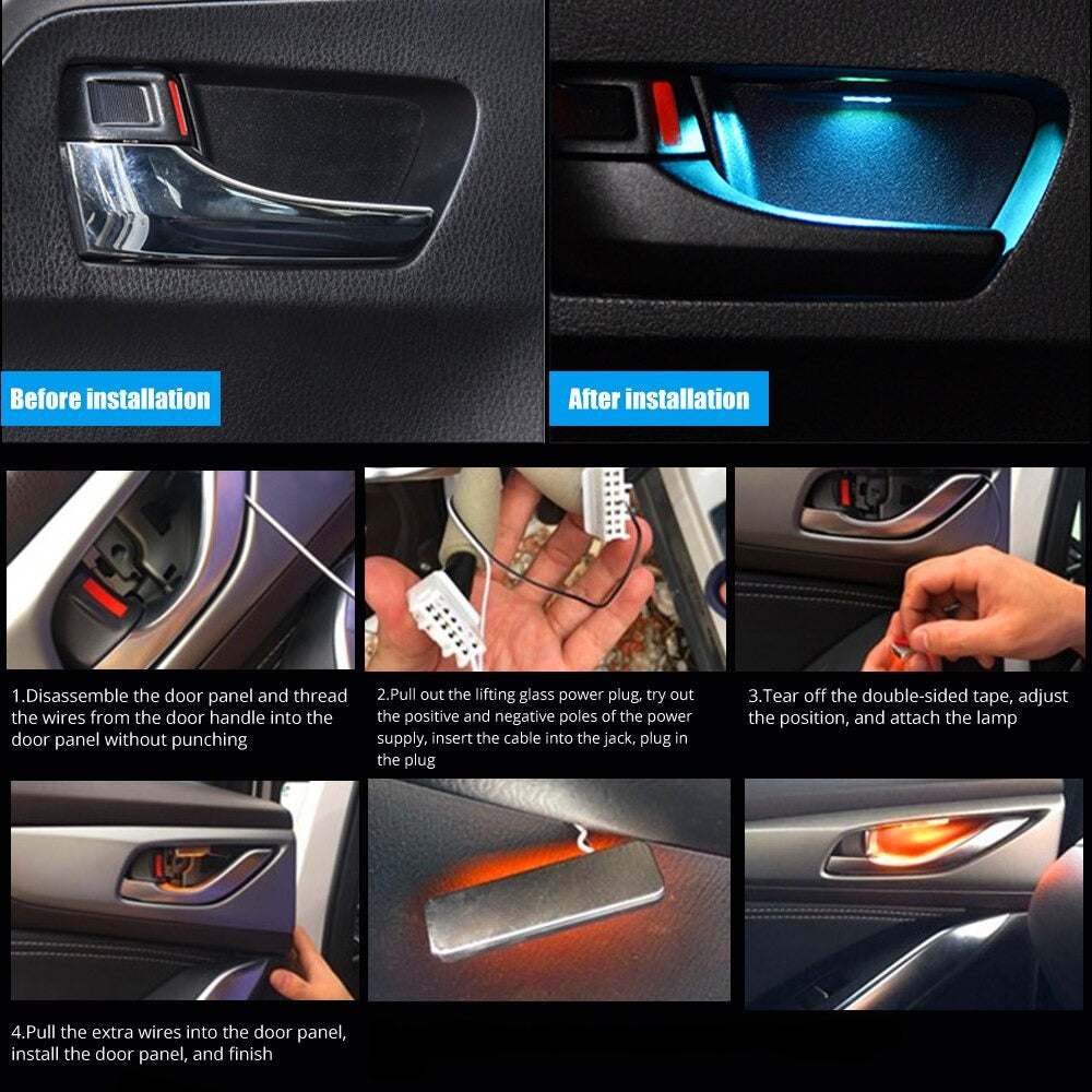 LED Interior Car Door Handle Lights